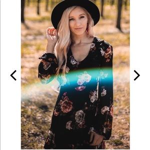 ALIVE WITH ARTISTRY BLACK FLORAL DRESS